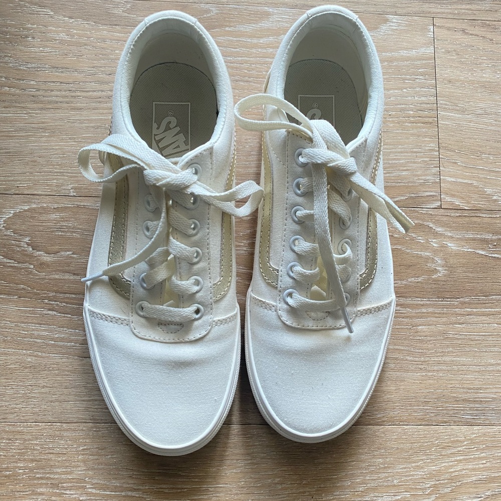 Vans off-white & gold sneakers